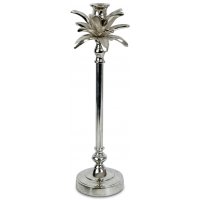 Lysestake palme H40cm - Sølv