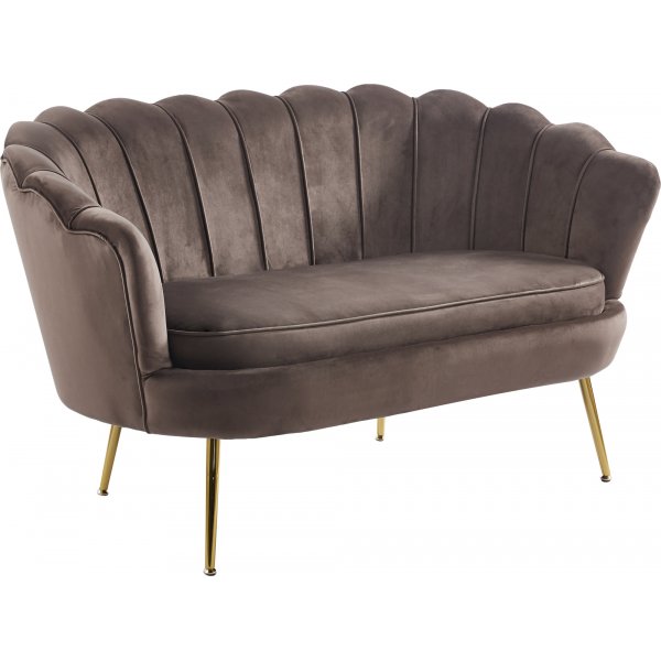 Musslan 2-seters sofa - Brun / messing + Mbelftter