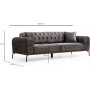 Siesta 3-seters chesterfield sofa - antrasitt