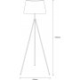 Tripod gulvlampe - Hvit/rd