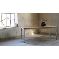 Spisebord Alva 190x90 cm - Teak/galvanisert metall