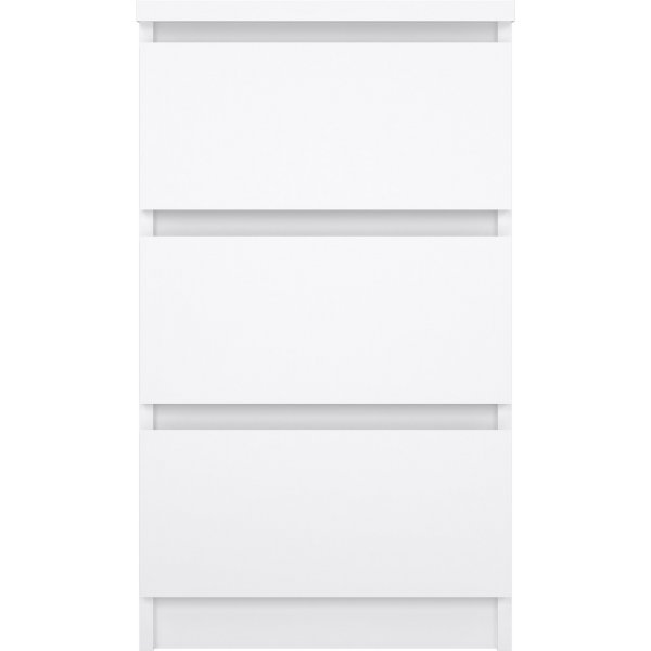 Smal kommode med 3 skuffer, 70 cm hy og 40,5 cm bred