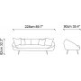 Matilda 3-seters sofa - Petroleumsbl