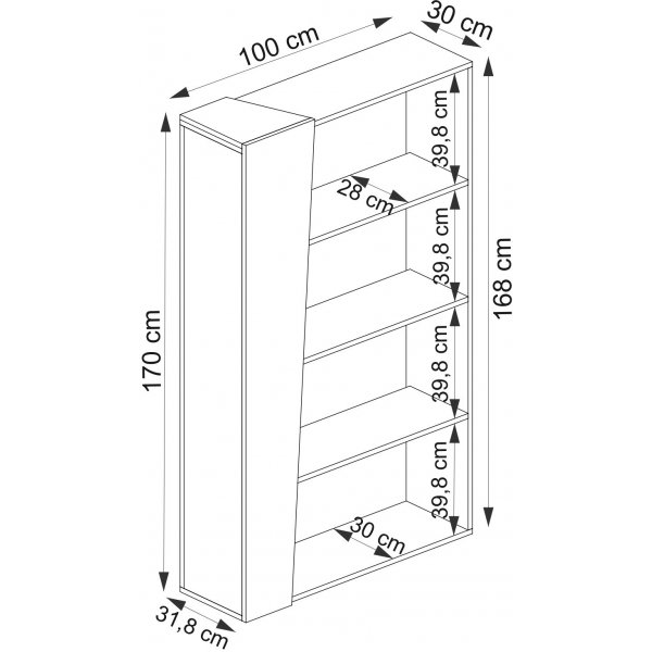 Clark bokhylle - Valnøtt/beige Clark bokhylle - Valnøtt/beige