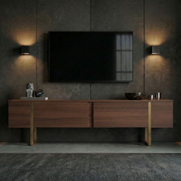 TV-stativ Orost 180 cm - Milano valn�tt/gull