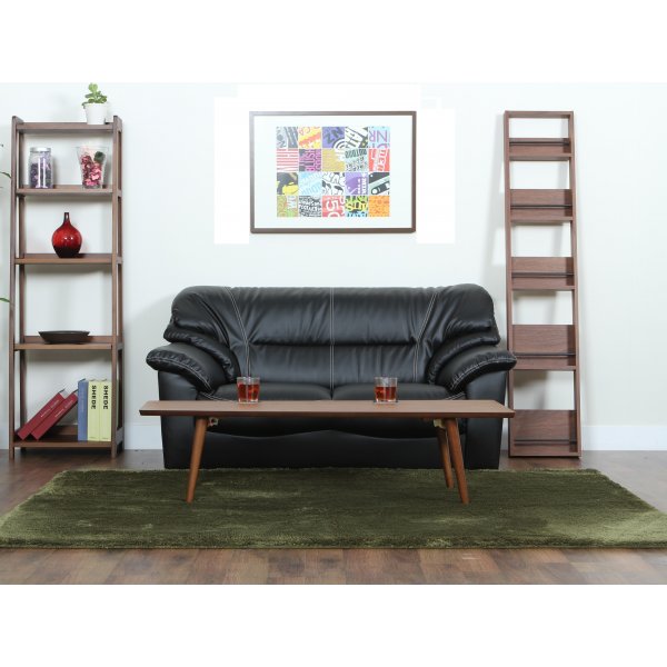 Sofa 2-seter svart kunstskinn - Dominic