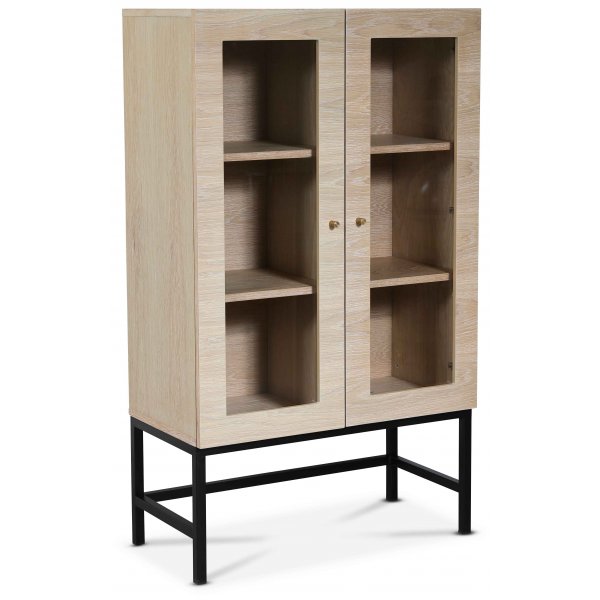Carl vitrineskap (Highboard) - Whitewash oak
