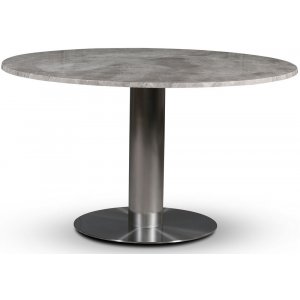 SOHO spisebord 130 cm - Brstet aluminium / Slvmarmor