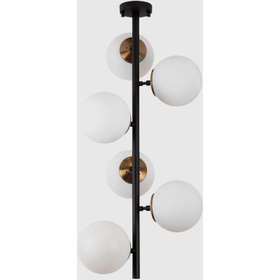 Fasettert taklampe 10445 - Sort/antikk/hvit