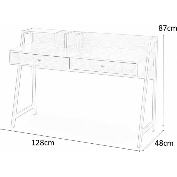 Tavolin skrivebord 128x48 cm - Valnøtt/svart Tavolin skrivebord 128x48 cm - Valnøtt/svart