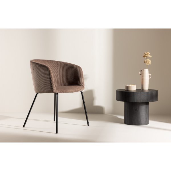 Berit spisestol - Brun kordflyel