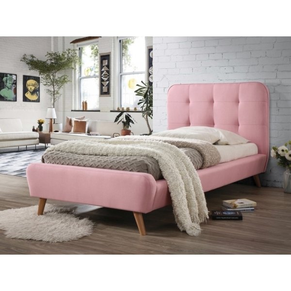 Tiffanny sengeramme 90x200 cm - Rosa