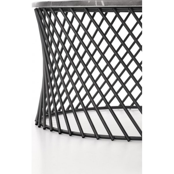 Kapitol salongbord 80 cm - Gr marmor/svart