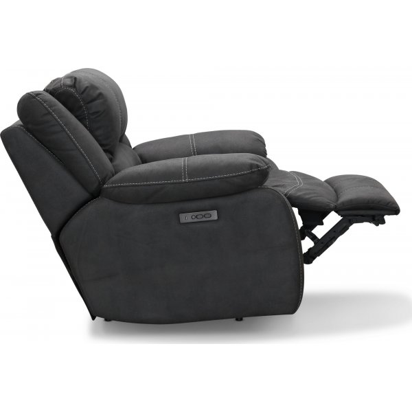Cinema elektrisk reclinerstol med justerbar nakkesttte - Gr + Tekstilrens for mbler