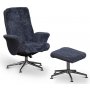 Times lenestol med fotskammel (Recliner) - Mrkegrtt saueskinn