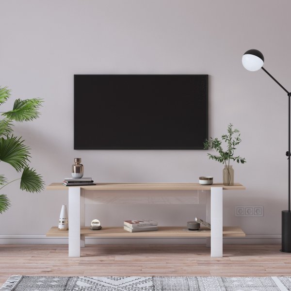 Bari media benk - Hvit/sonoma eik Bari media benk - Hvit/sonoma eik