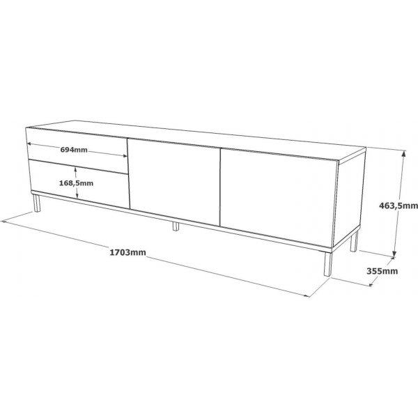 Luvio mediebenk 6 - S�lv/svart