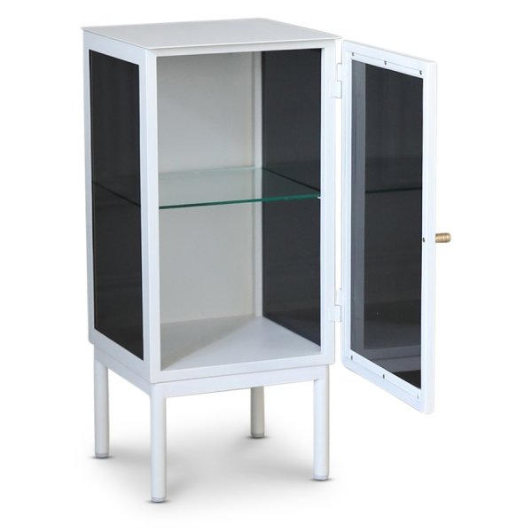 Revel nattbordskap, h�yre - Messing/hvit