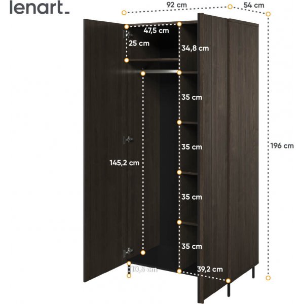 Piemonte garderobe - Portland ask/svart Piemonte garderobe - Portland ask/svart