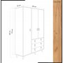 Musso garderobe 120x52x187 cm - Eik/hvit