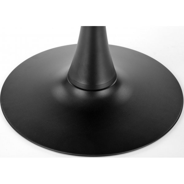 Olmo spisebord Ø90 cm i valnøtt/svart med 2 Sara lenestoler i valnøtt og lin Olmo spisebord Ø90 cm i valnøtt/svart med 2 Sara lenestoler i valnøtt og lin