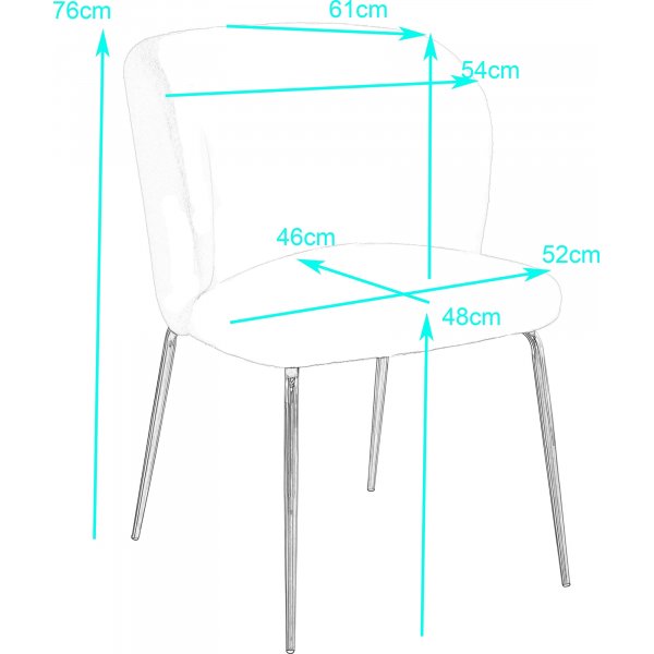 Spisestuestol i bouclè med messingben Spisestuestol i bouclè med messingben