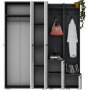 Asimo kleshenger 160 x 45 x 183 cm - Antrasitt/hvit