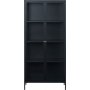 Toddy svart metallskap med glassdrer H190 cm