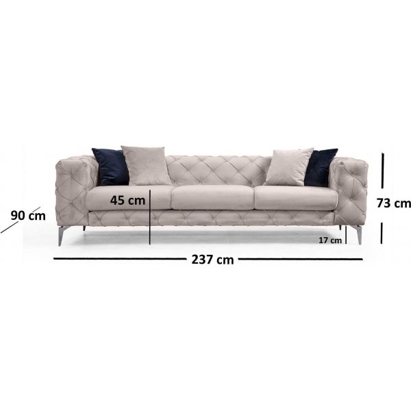 Como 3-seters sofa - Beige + Tekstilrens for mbler