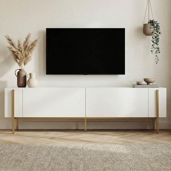 TV-stativ Nemming 180 cm - Hvit/gull
