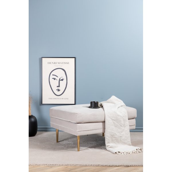 Savanna sittepuff - Beige kordflyel