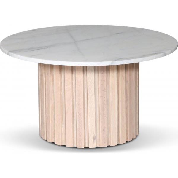 Pause rundt salongbord - Whitewash / Light Marble