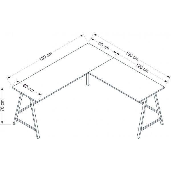 Team hjørnepult 180 x 60 cm - Mørk brun Team hjørnepult 180 x 60 cm - Mørk brun