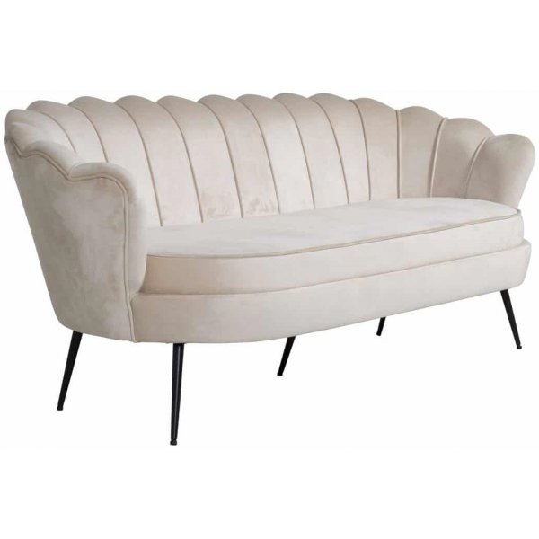 Ballini 3-seter sofa - Beige fløyel Ballini 3-seter sofa - Beige fløyel