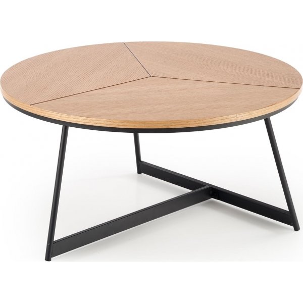 Polos sofabord 80 cm - Eik/sort