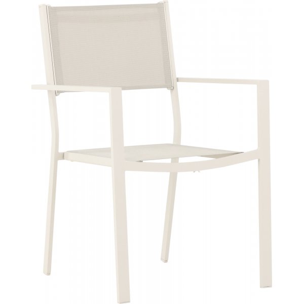 Spisegruppe; 6 stoler og spisebord 205 x 90 cm beige - Copacabana