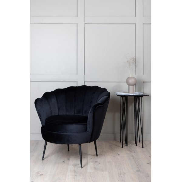 Ballini lenestol - Svart fløyel Ballini lenestol - Svart fløyel