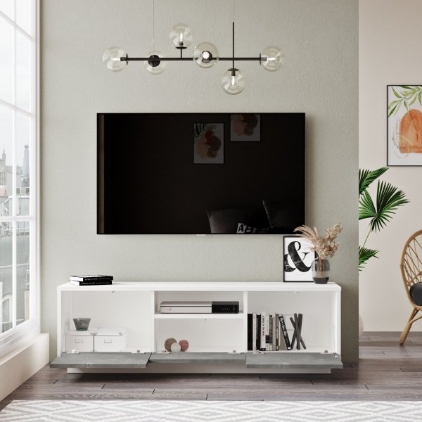 Luvio mediebenk 3 - Slv/hvit