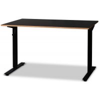 Wedge skrivebord med manuell heve- og senkefunksjon - Svart HPL