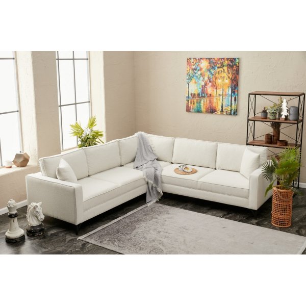 Berlin hjørnesofa - Kremhvit/sort Berlin hjørnesofa - Kremhvit/sort