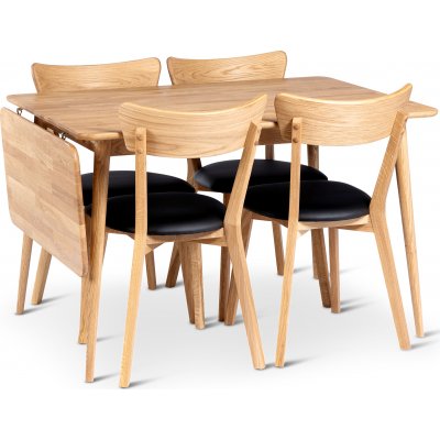Alborg spisebord 120-160x80 cm med 4 Vxj stoler
