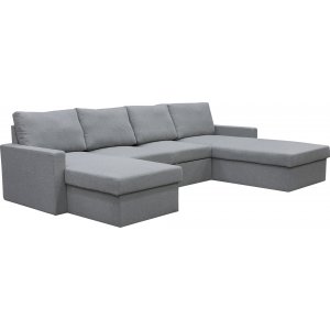 Trn gr Sovesofa med oppbevaring - U-formet sofa vendbar + Flekkfjerner for mbler