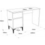 Aristo skrivebord 120x44,5 cm - Filt/antrasitt