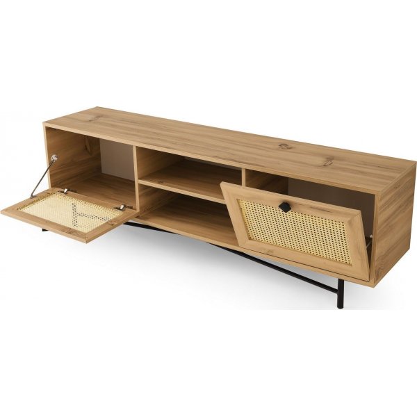 Begonya mediebenk, 180 cm - Eik/svart Begonya mediebenk, 180 cm - Eik/svart