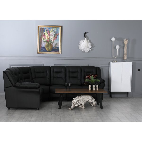 Peiking hjørnesofa - Svart kunstskinn + Tekstilrens for møbler Peiking hjørnesofa - Svart kunstskinn + Tekstilrens for møbler