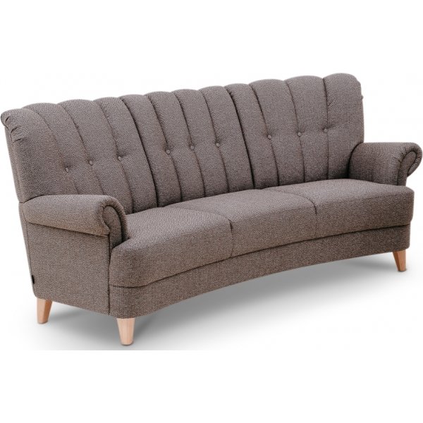 Lisa 3-seter buet sofa - Valgfritt mbeltrekk!