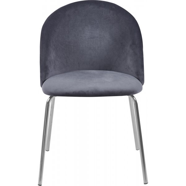 Spisegruppe Sumner 80 cm eik/hvit med 2 Plaza-stoler i gr flyel