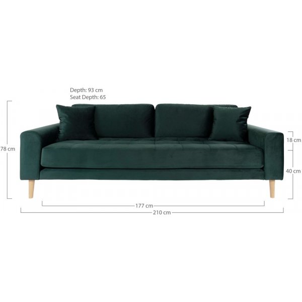 Lido 3-seters sofa - Mørkegrønn Lido 3-seters sofa - Mørkegrønn
