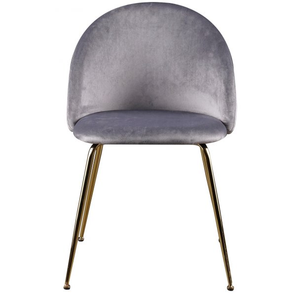 Deco spisegruppe 110 cm rundt bord + 4 stk Art stoler gr flyel / Messing