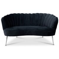 Snäckan 2-seter sofa - Svart fløyel / Krom Snäckan 2-seter sofa - Svart fløyel / Krom